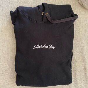 Brand New Aime Leon Dore Script Hoodie Black Large